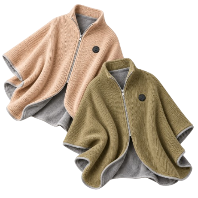 CozyWrap™ Wearable USB Heated Blanket Shawl – 3 Adjustable Heat Levels
